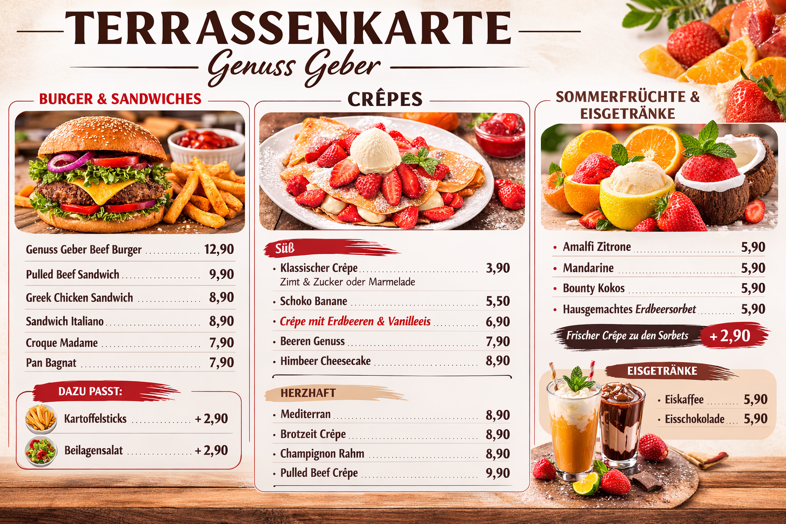 Unsere neue Terrassenkarte ist da! ☀️